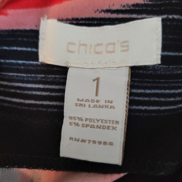 Chico's Size 1 US M Baroque Print Graphic Aztec 3/4 sleeve Shift Dress Pattern - Picture 7 of 8